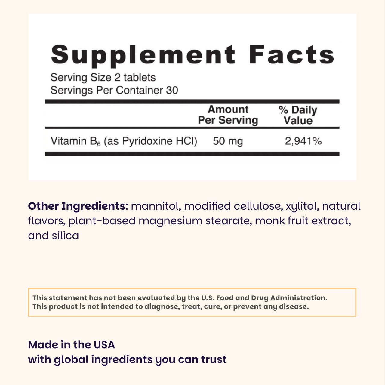 Vitamin B6 Tablets - EZ Melts