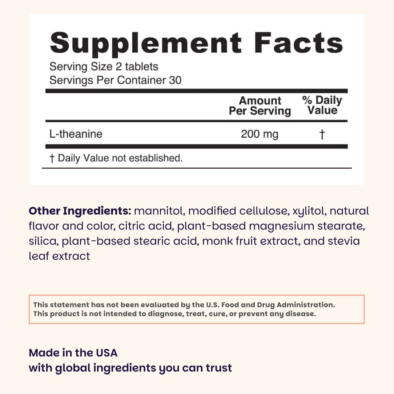 L - Theanine Supplement - EZ Melts