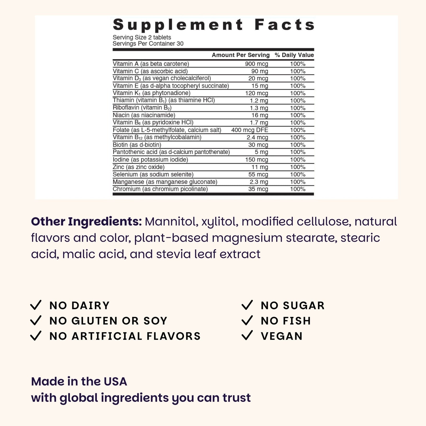 Multivitamin without Iron - EZ Melts
