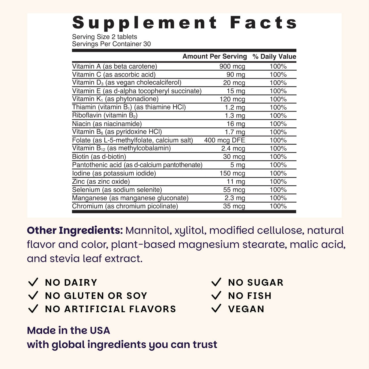 Women's Multi + Hair Growth Supplement - EZ Melts