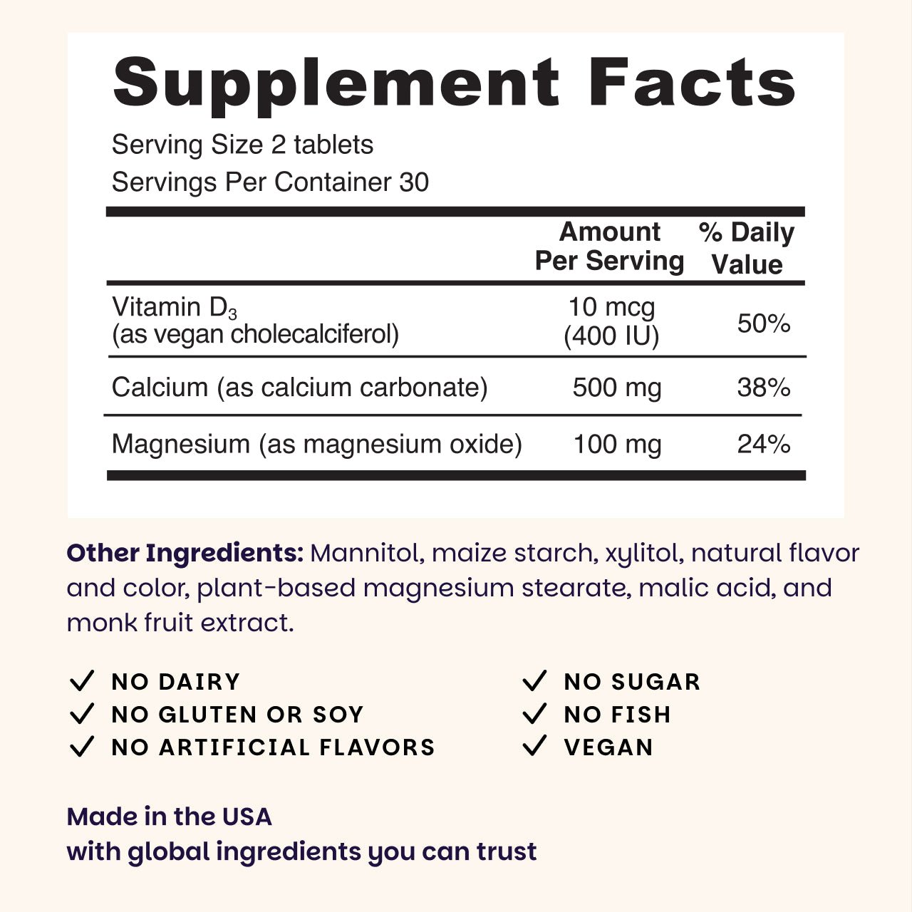 Calcium and Magnesium Supplement - EZ Melts