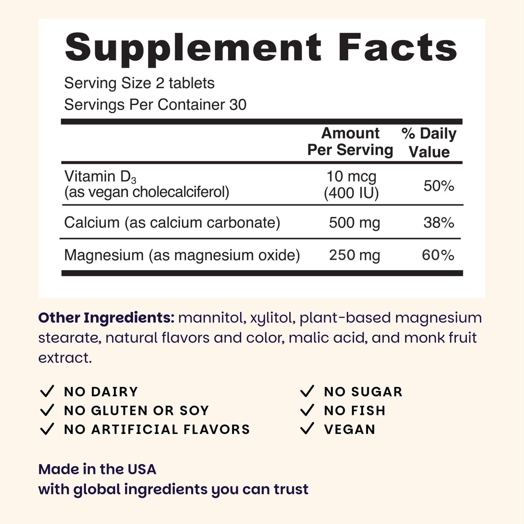 Calcium and Magnesium Supplement - EZ Melts