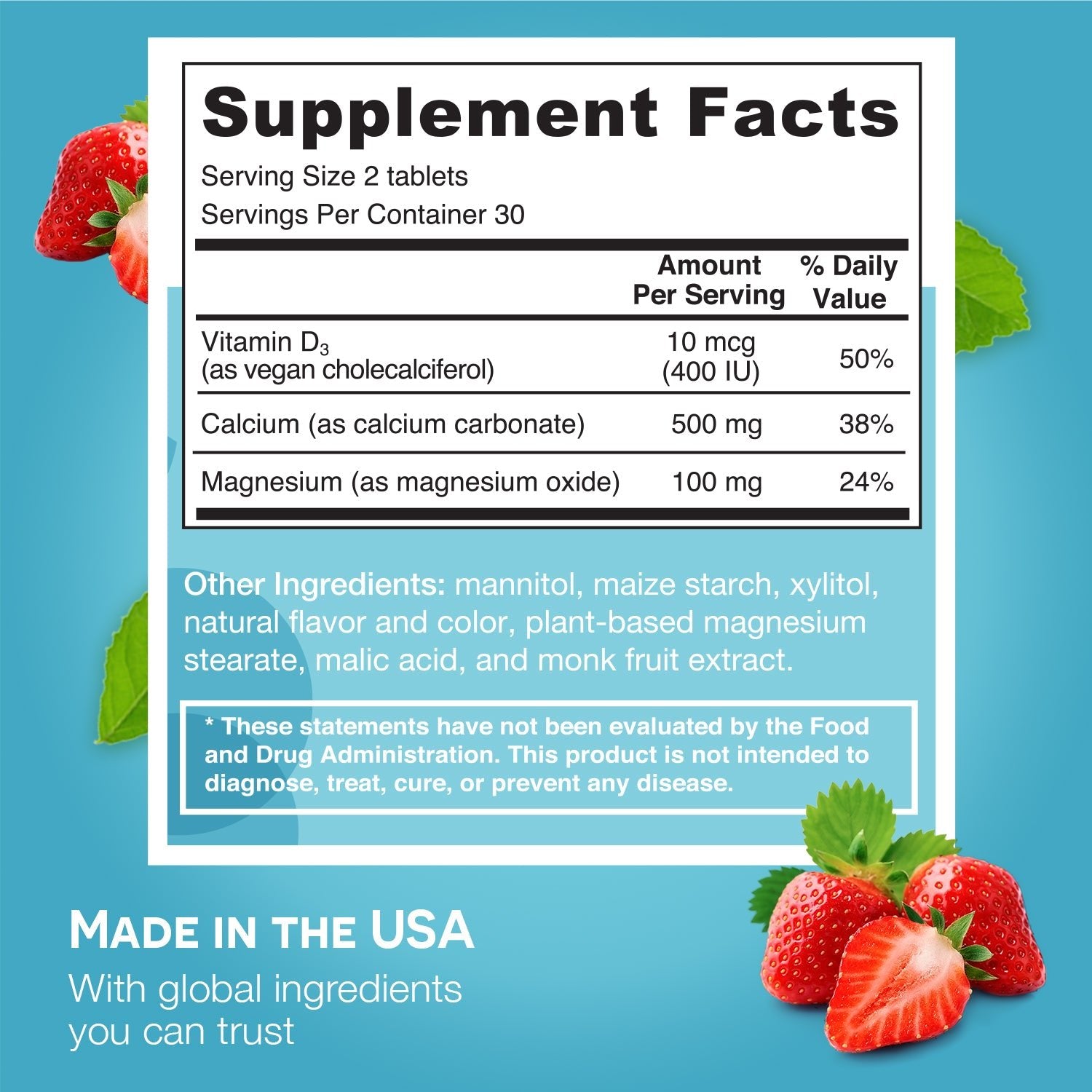 Calcium and Magnesium Supplement - EZ Melts