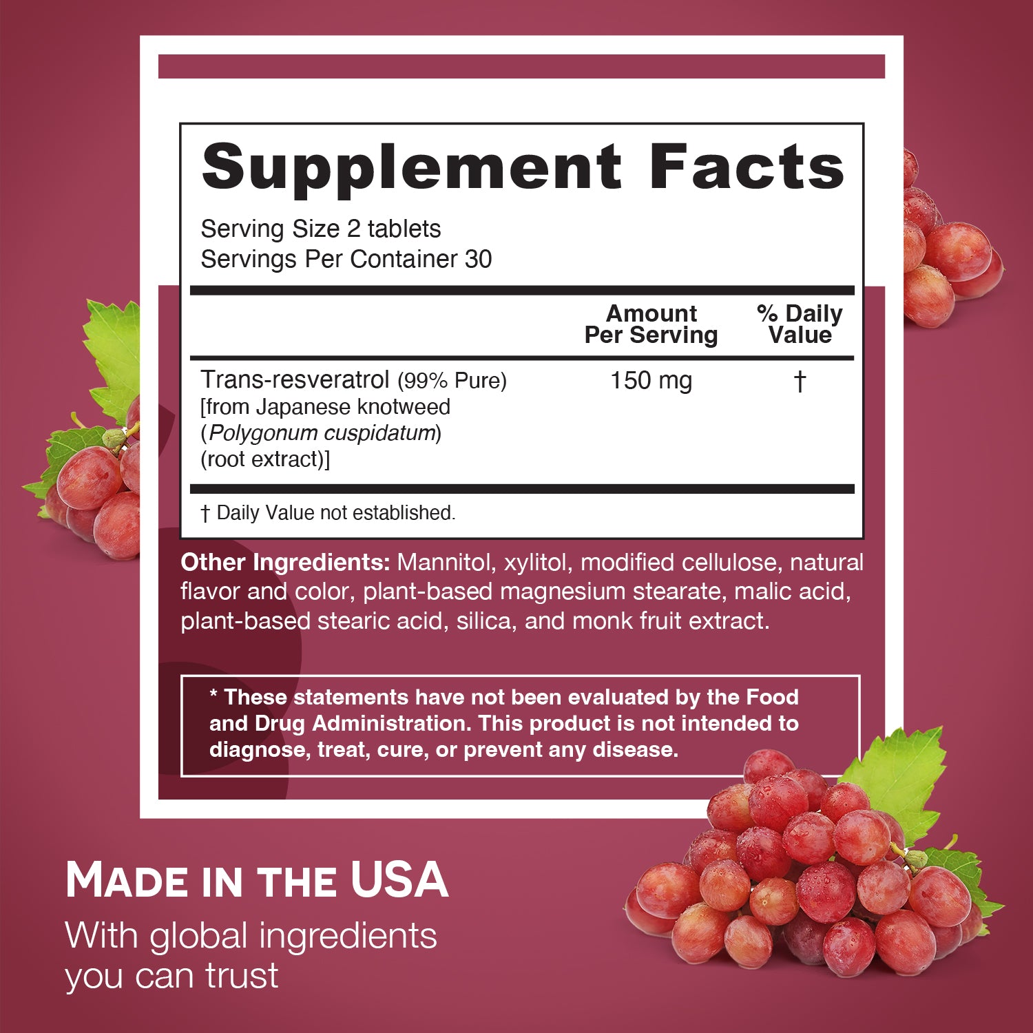 Resveratrol Supplement - EZ Melts