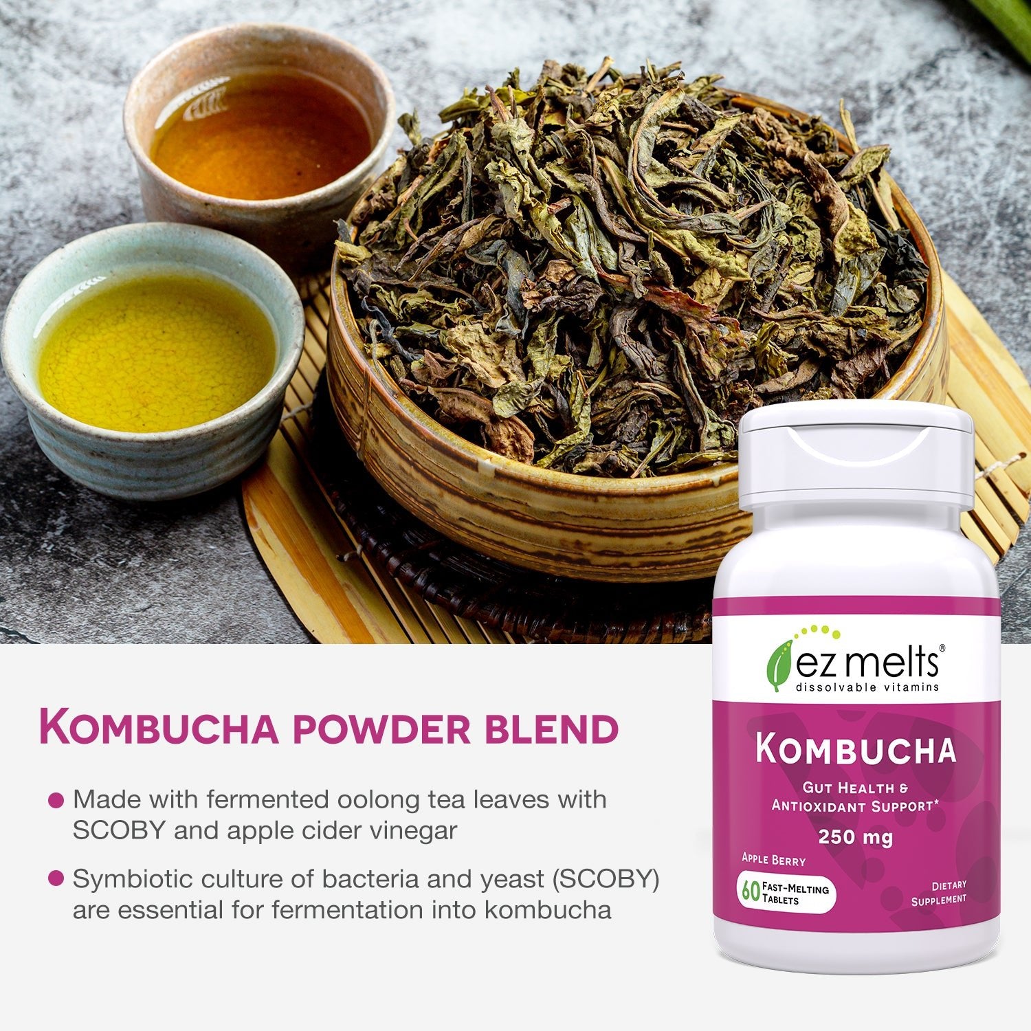 Kombucha Tablets: Dissolvable & Tasty – EZ Melts