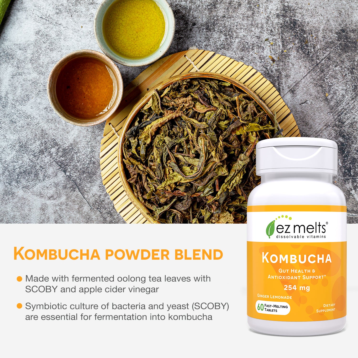 Kombucha Tablets: Dissolvable & Tasty – EZ Melts